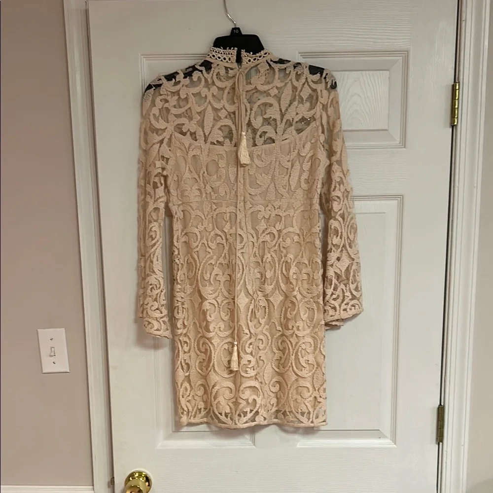 Free People Elegant Lace Dress with Silver Embellishments - Picture 2 of 3